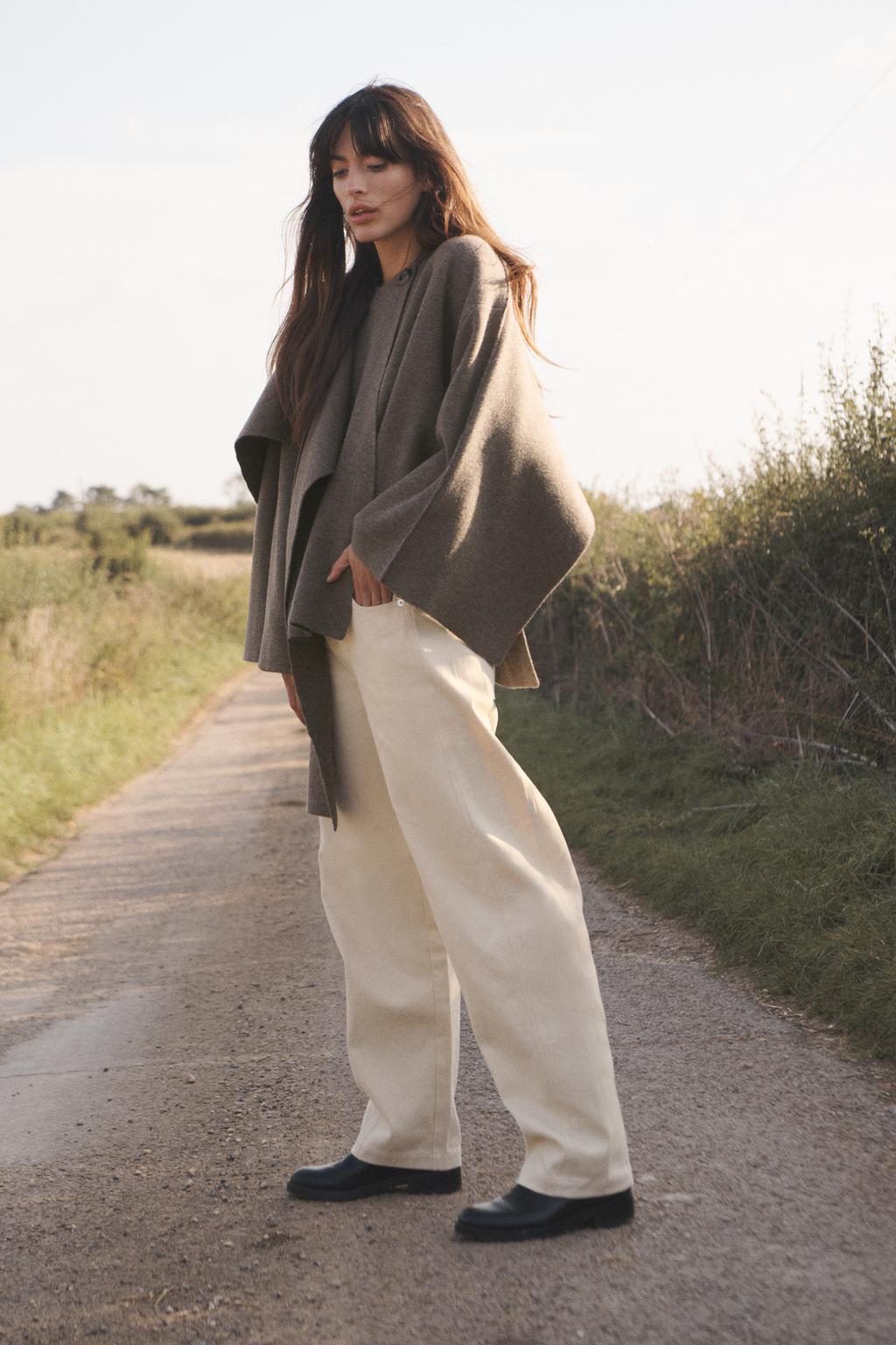 Nova | Wool-Blend Cape Sweater | Sculptural Outerwear Statement