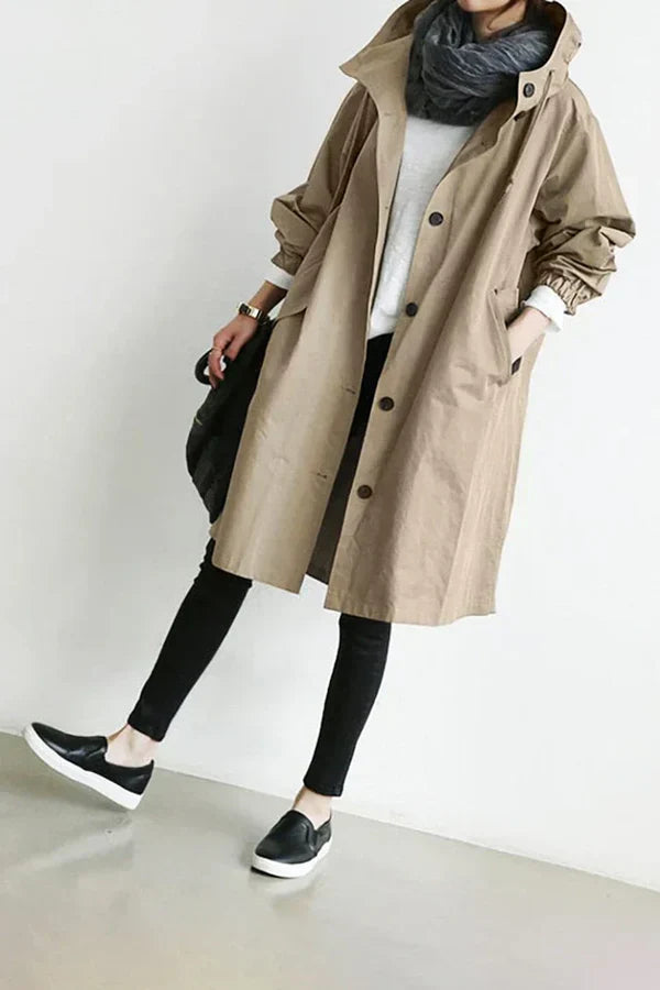 Élodie | Hooded Button-Up Coat