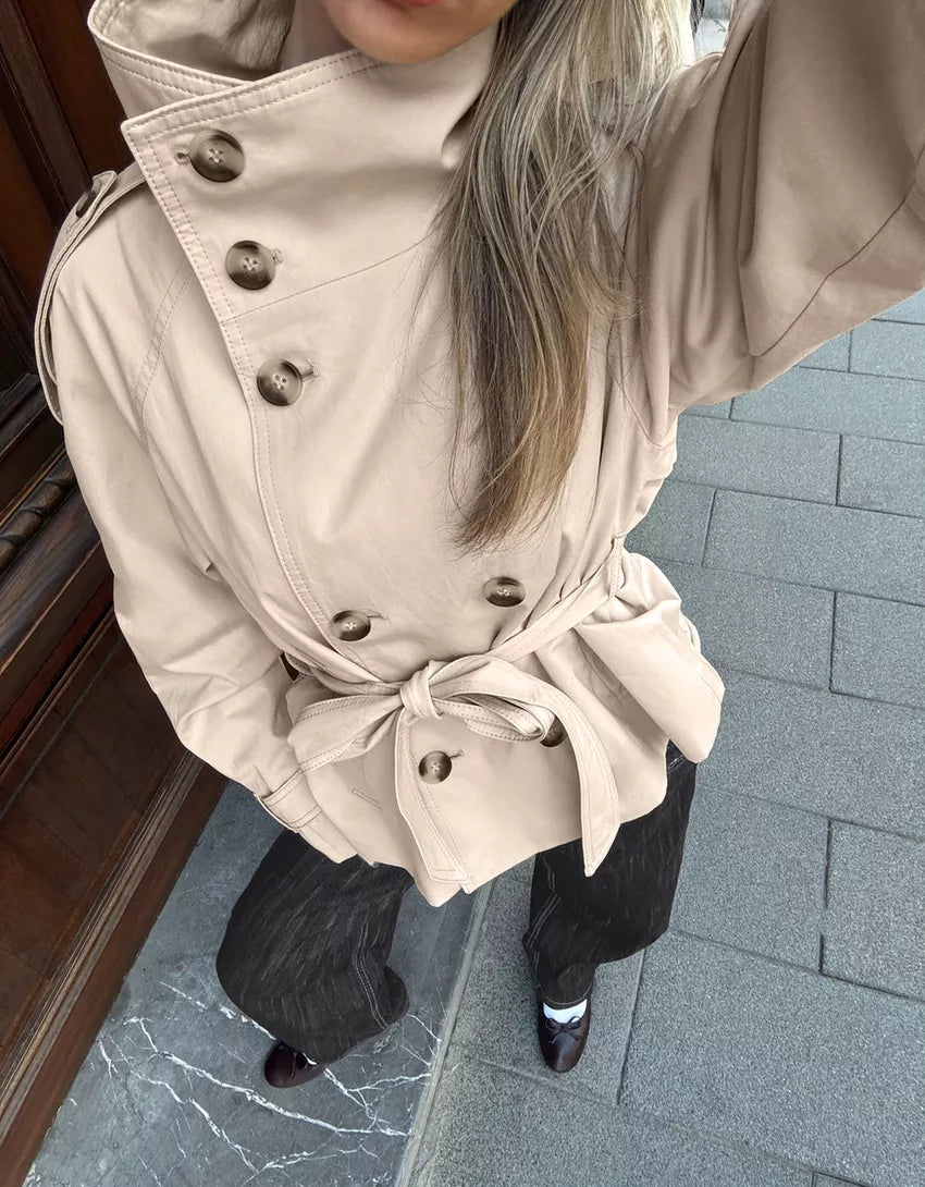 Funnel-Neck Trench Coat